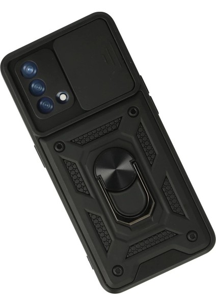 Oppo A74 4g Kılıf Pars Lens Yüzüklü Silikon - Siyah modelleri