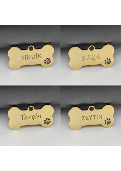 316L Paslanmaz Çelik Kişiye Özel Köpek ve Kedi Isimlik – Altın Renk Kemik Formlu Tasma Plakası fiyatları