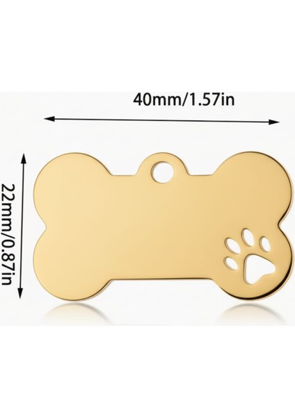 316L Paslanmaz Çelik Kişiye Özel Köpek ve Kedi Isimlik – Altın Renk Kemik Formlu Tasma Plakası fırsatları