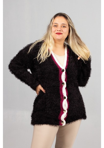 Sakallı Triko Oversize Siyah Hırka – Yumuşacık Doku, Rahat Oversize Kalıp, Şık Kış Stili fırsatları