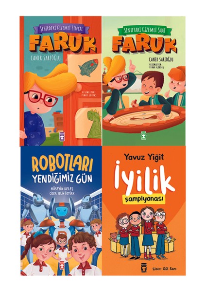 2.3. Sınıf Okuma Seti 4 Kitap Faruk1-2 Robotları Yendiğimiz Gün-Iyilik Şampiyonası