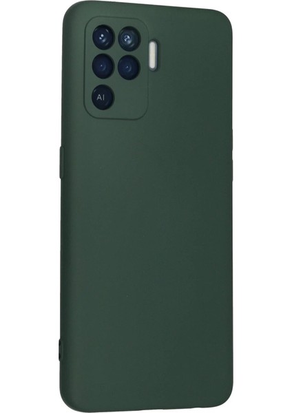 Oppo Reno 5 Lite Kılıf Nano Içi Kadife Silikon - Koyu Yeşil fiyatları