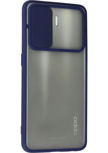 Oppo Reno 5 Lite Kılıf Palm Buzlu Kamera Sürgülü Silikon - Lacivert modelleri