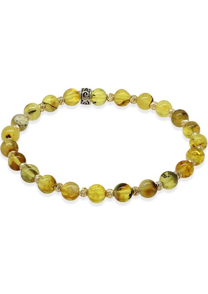 Dorika Top Süslemeli Küre Kesim Sarı Renk Fosilli Doğal Damla Kehribar Kadın Bileklik fiyatları