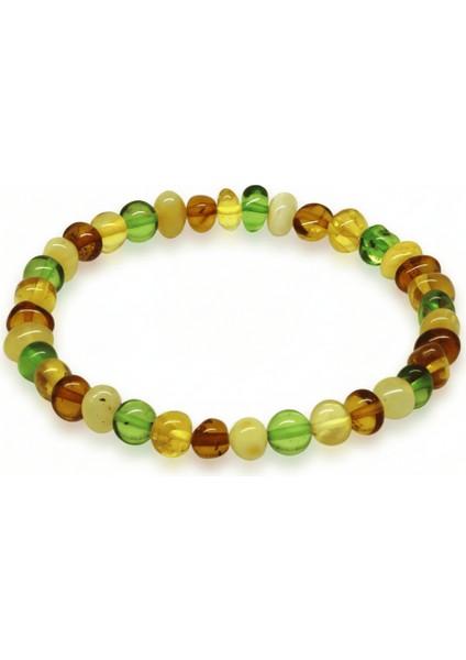 Pastel Renk Natural Form Doğal Damla Kehribar Kadın Bileklik