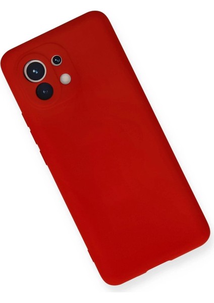 Xiaomi Mi 11 Kılıf Nano Içi Kadife Silikon - Kırmızı modelleri