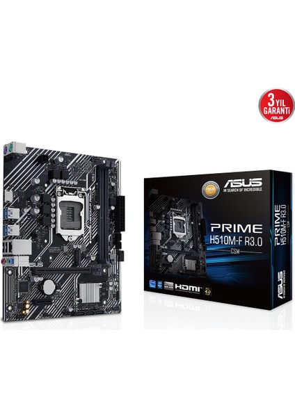 Asus Prıme H510M-F R3.0-Csm H510 2xddr4 HDMI 1xglan 1xm.2 1200PIN Anakart