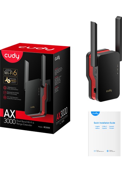 Cudy RE3000 AX3000 Wi-Fi 6 1port 2 Anten 2.4/5ghz Indoor Repeater Menzil Genişletici fiyatları