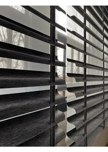 Picasso Shadow Silüet Kumaş Jaluzi Store Perde, Alüminyum Kasalı Yüksek Kaliteli - Siyah 2111XSHADOW