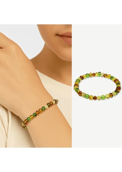 Pastel Renk Natural Form Doğal Damla Kehribar Kadın Bileklik modelleri