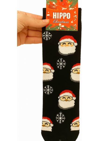 Yeni Yıl Yılbaşı Noel Figürlü Tasarım Çorap Özel Kutusunda