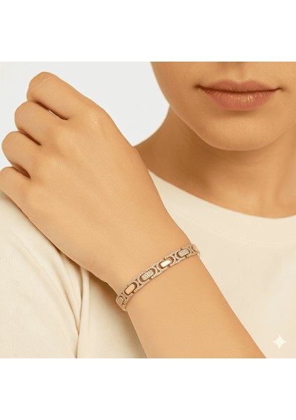 Kadın Tam Tur Xuping Bileklik - Euro Kral Model - Beyaz Zirkon Taşlı - Altın Renk modelleri