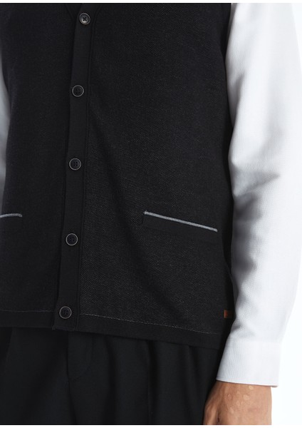 Yeni Sezon Standart Kalıp V Yaka Erkek Triko Yelek modelleri