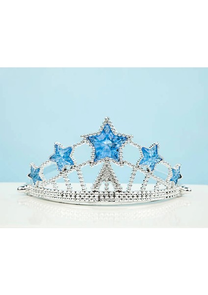 Ieg® Yıldız Taşlı Plastik Kraliçe Prenses Elsa Tacı Çocuk Boy (4887)