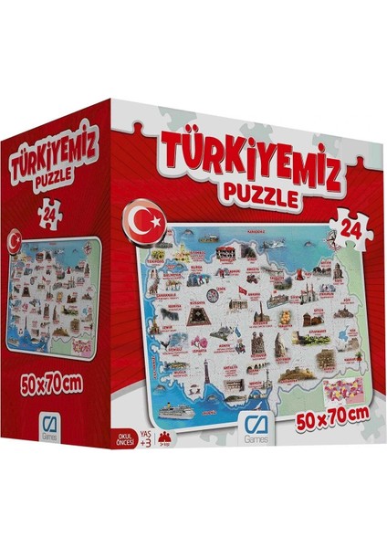 Türkiyemiz 24 Parça Yer Puzzle