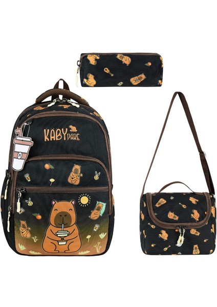 Kapipara Ilkokul Çantası 3 Lü Set Siyah