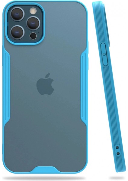 Ieg iPhone 12 Pro Max Kılıf Platin Silikon - Mavi