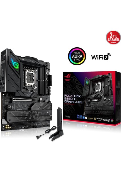 Asus Rog Strıx B860-F Gamıng Wıfı 4x Ddr5 Dp/hdmı 4x M.2 1x 2.5glan/wıfı7/bt Usb3.2 1851P Anakart