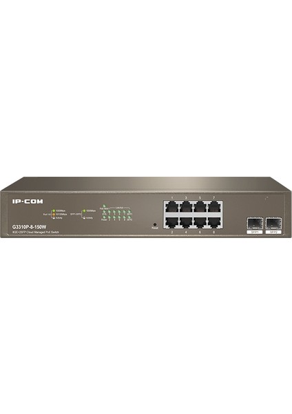 Ip-Com IP-G3310P-8-150W 8 Port 10/100/1000 8 Port Poe 2 x Sfp 150 Watt Cloud Yönetilebilir Rack Mount Swıtch