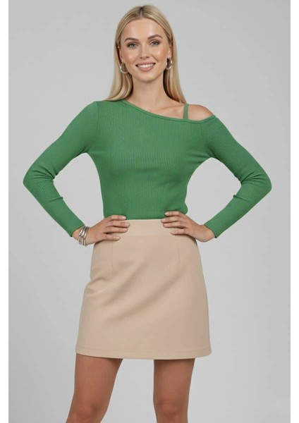 Nrtmsa Tek Omuz Ipli Bluz Yeşil T4328 (Beden: L)