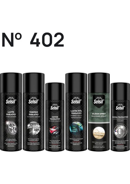 Lastik Parlatıcı, Torpido Parlatıcı, Motor Temizleme Spreyi, Lastik Fitil Yenileyici, Silikon Sprey, Klima Temizleyici