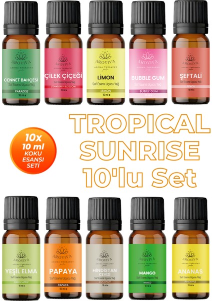 Tropical Sunrise 10'lu Set Oda Kokusu Esansı - Enerjik (10X10ML)