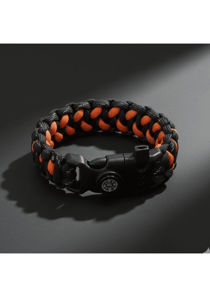 Pusulalı Çakmaklı Taktik Paracord Bileklik - Alev Kamuflaj Desen - Kamp ve Doğa Sporları Için indirimleri