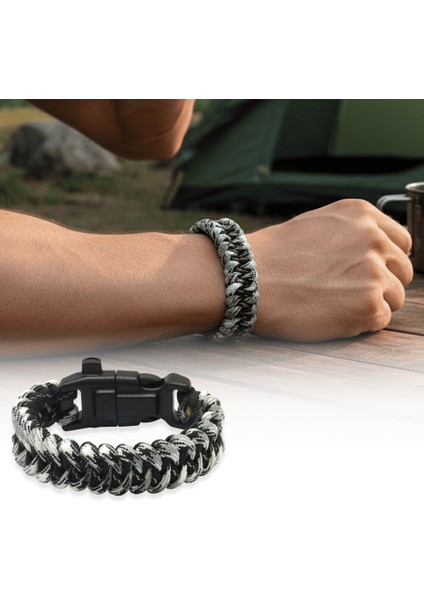 Pusulalı Çakmaklı Taktik Paracord Bileklik - Şehir Mavi Kamuflaj Desen - Kamp ve Doğa Sporları Için fiyatları