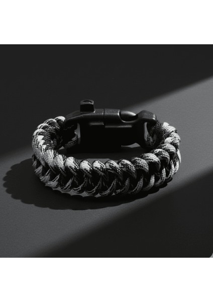 Pusulalı Çakmaklı Taktik Paracord Bileklik - Şehir Mavi Kamuflaj Desen - Kamp ve Doğa Sporları Için fırsatları