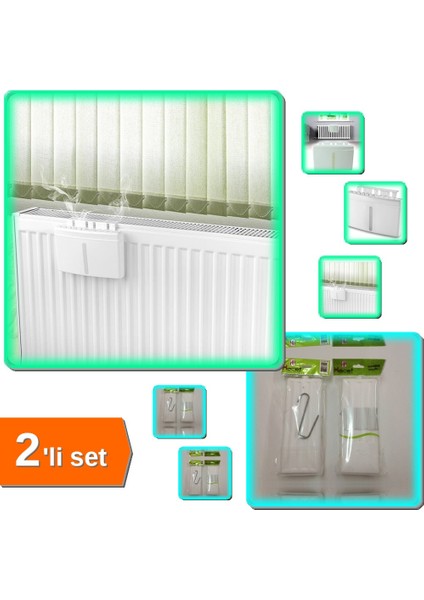 2 Adet Set Hava Nemlendirici Kalorifer Suluğu + Göstergeli Kalorifer Nemlendirici - 2li Set T8LZ2P