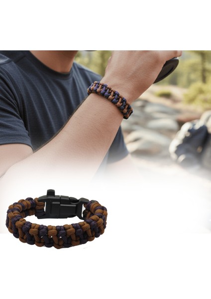 Pusulalı Çakmaklı Taktik Paracord Bileklik - Toprak Mor Kamuflaj Desen - Kamp ve Doğa Sporları Için fiyatları