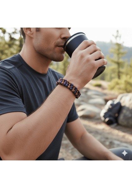 Pusulalı Çakmaklı Taktik Paracord Bileklik - Toprak Mor Kamuflaj Desen - Kamp ve Doğa Sporları Için modelleri