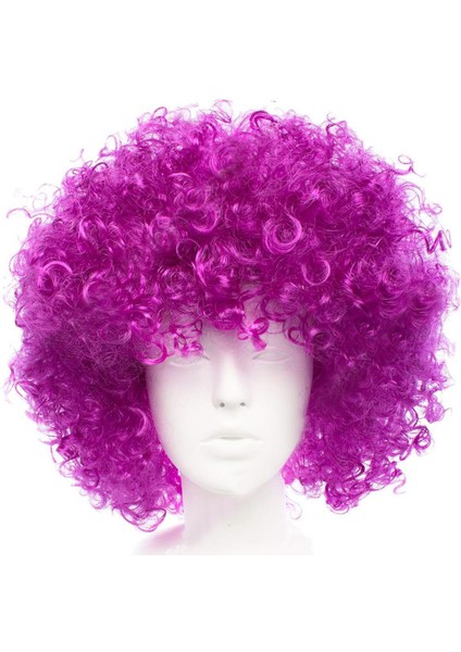 Koyu Mor Renk Violet Afro Bonus Saç Peruk (5358)