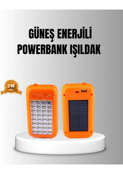 Güneş Enerjili Powerbank 10000 Mah LED Işıklı