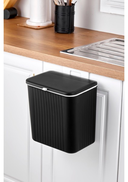 15 Lt Mutfak Tezgah Üstü ve Dolap Askılı Çöp Kovası Siyah modelleri