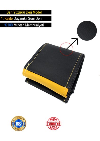 Bmw E92 Özel Süper Deri Direksiyon Kılıfı, Sarı Yüzüklü Spor Dikiş