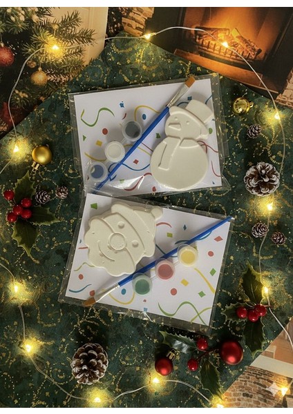 10 Adet-Kardan Adam 5 ve Noel Baba Model5/taşboyama,kendin Yap,dıy,doğum Günü Hediyesi
