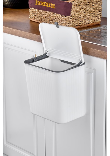 15 Lt Mutfak Tezgah Üstü ve Dolap Askılı Çöp Kovası Beyaz modelleri