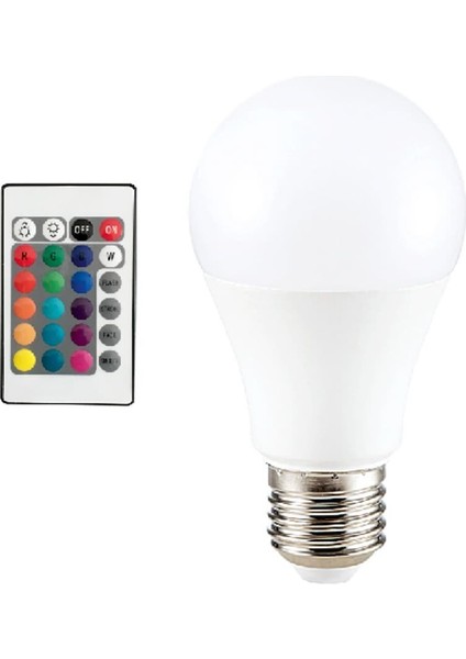 9W E27 Rgb ve Beyaz Işık Kumandalı Ampul + Kulaklık Çoklayıcı - 2li Set M4M3T4 modelleri
