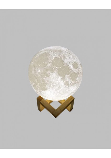 Ahşap Standlı 3D Baskı Ay Lambası 16 Renkli ve Şarjlı Uzaktan Kumandalı indirimleri