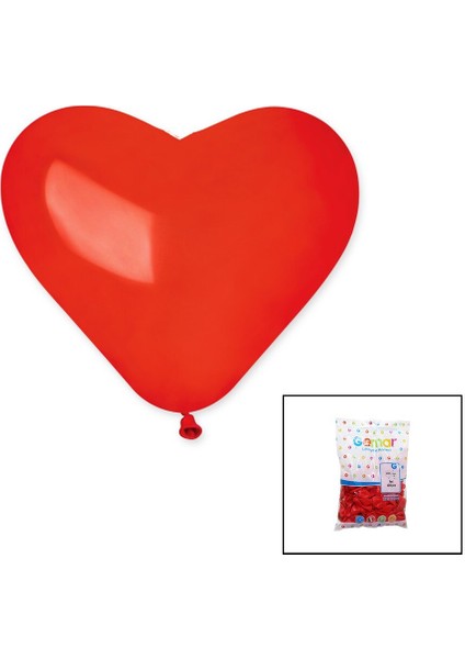 Kırmızı Kalp Balon 10 Inç - 25CM - 100PCS (5358)