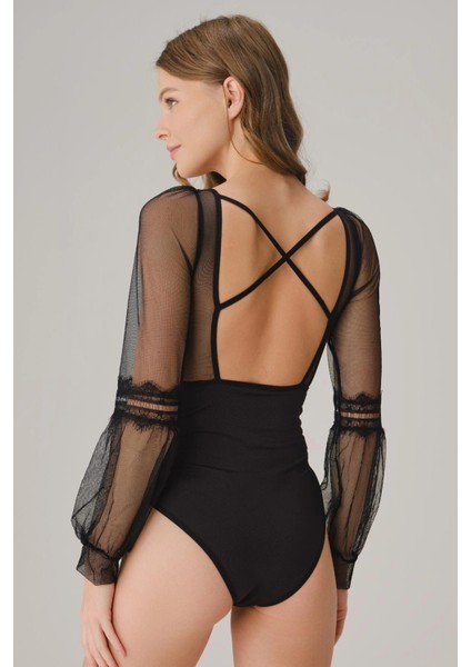 Arias Closet Tüllü Dantelli Uzun Kol Badi fiyatları