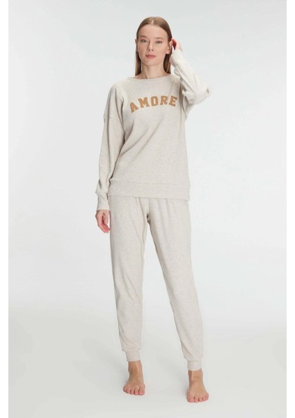 Arias Closet Yeni Sezon Kışlık Pamuklu Uzun Kol Pijama Takımı