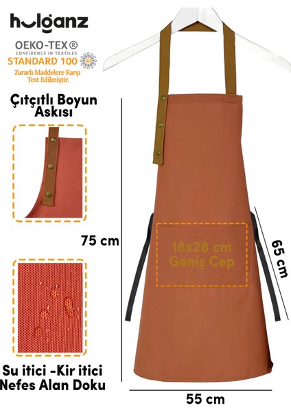 Mutfak Önlüğü Leke Tutmaz Su Itici Kumaş Çıtçıtlı Boyun Askılı Cepli Önlük fiyatları