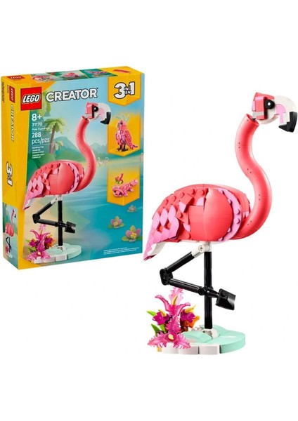 31170 LEGO Creator 3ü1 Arada Vahşi Hayvanlar:pembe Flamingo 288 Parça +8 Yaş indirimleri
