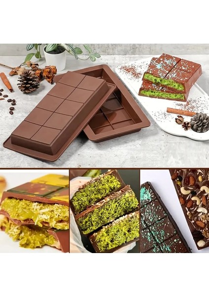 Metal Yapışmaz 12LI Muffin Kek Kalıbı + Dubai Çikolata Silikon Tablet Kalıbı - 2li Set T2RMKJ indirimleri