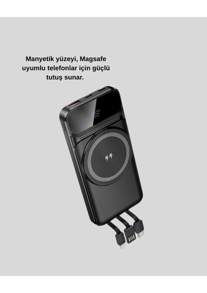 10000 Mah Kablosuz Powerbank – 15W Hızlı Şarj, Typec Çoklu Çıkışlı modelleri