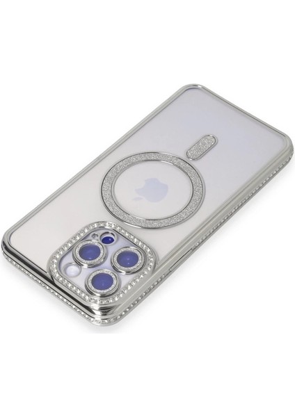 Iphone 15 Pro Kılıf Joke Simli Magneticsafe Kılıf - Gümüş fiyatları