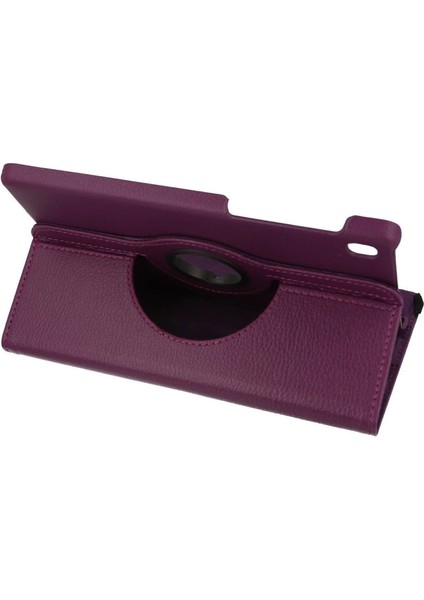 Samsung Galaxy T220 Tab A7 Lite 8.7 Kılıf 360 Tablet Deri Kılıf - Mürdüm