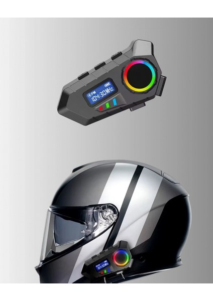 500MAH Bataryalı Bluetooth 5.4 Interkom LED Ekranlı Fm Destekli indirimleri